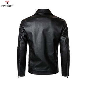 Veste en cuir véritable et toile pour homme, taille 8XL, mode automne-hiver, couleur unie, fermeture éclair sur le devant, imperméable et respirante pour homme - Product Image 4