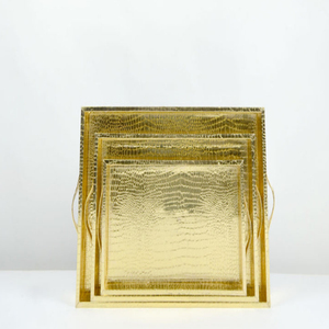 Plateaux rectangulaires en cuir vert, plateaux en cuir de luxe pour la maison et le bureau - Product Image 6