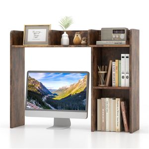 Libreria da scrivania in legno ingegnerizzato per monitor da 27 pollici 93,98 x 25,40 x 73,66 cm Kit anti-ribaltamento marrone - Product Image 1