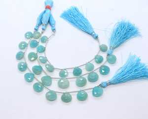 Natural Amazonite Faceted Heart Shape Briolette 8-9MM Amazonite Gemstone <b>Beads</b> 8 Inch Strand For Jewelry Making Wholesale Bulk - Product Image 1