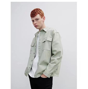 Chemise en jean pour homme, bicolore, douce, décontractée, à manches longues, coupe ample, confortable, style streetwear, pour tous les jours - Product Image 3