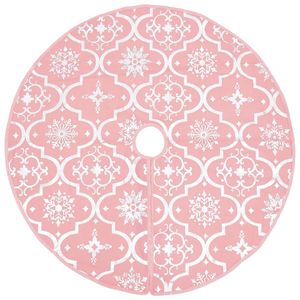 Lusso 4 ft tessuto rosa albero di natale gonna festiva decorazioni natalizie con disegno calzino - Product Image 3