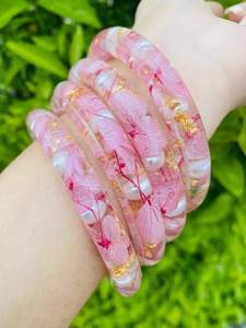 Contemporary Handmade Resin Butterfly Bangle <b>Bracelet</b> with <b>Crystal</b> Clear Finish Party Fashion Accessory for Women - Product Image 4