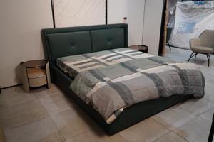 Cama King Size Moderna Tapizada con Cabecera Acolchada en Cuero PU/Terciopelo/Tela, Estructura con Recubrimiento en Polvo CRCA - Product Image 4