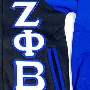 Chaqueta universitaria de lana negra Zeta Phi Beta con bordado de chenilla para mujer, ropa griega, estilo bomber con mangas acanaladas personalizadas de primera calidad - Product Image 6