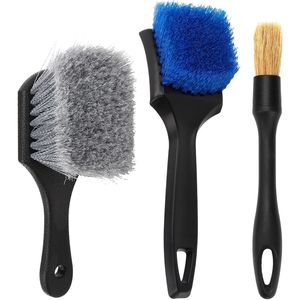 Kit d'outils de lavage de voiture pour toutes surfaces extérieures, avec brosse à poils souples et rigides pour jantes, pneus et tapis - Product Image 1
