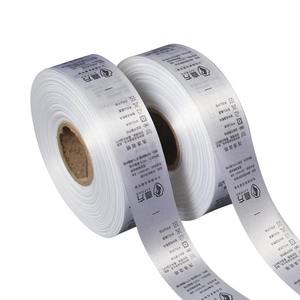 Custom Clothing Wash Label Satin Silk Printing Fabric <b>Tags</b> With Brand Logo for Shirts Satin Neck <b>Tags</b> for Garments - Product Image 2