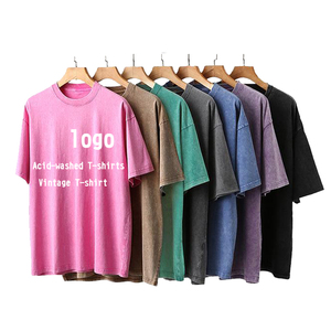 Customized Plus Size Vintage Acid Wash Breathable Oversized Solid Color 100% Cotton 220g Men's Hoodies Wholesale - Product Image 5