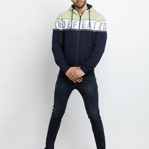 Sudadera con capucha Y2K para hombre con logotipo personalizado OEM, con cremallera completa, estilo máscara de esquí, de algodón polar grueso, estilo urbano, con cremallera completa, color liso - Product Image 4