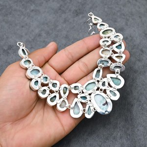 สร้อยคอลาลีมาร์ทำมือ เงินแท้ 925 จี้พลอยสำหรับเจ้าสาว เครื่องประดับหรูหรา ของขวัญสำหรับผู้หญิง - Product Image 3