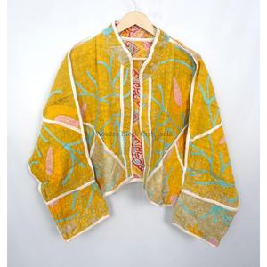 Chaqueta Kantha de Diseño 100% Algodón al por Mayor, Multicolor, Estilo Étnico, Bordada a Mano, Vintage, Tejida para Invierno - Product Image 4