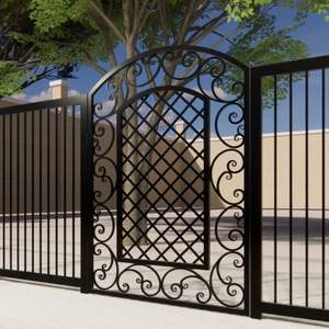 Elegant Eco-Friendly Modern Wrought Iron Gate Compound Wall Gate Premium Powder Coated Outdoor <b>Security</b> Gate for Residential - Product Image 5