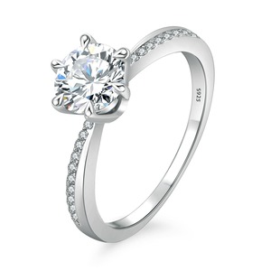 Most Selling Luxury Moissanite Engagement <b>Ring</b> Women 925 Sterling <b>Silver</b> Prong Setting Brilliant Cut <b>Eternity</b> Band Wedding - Product Image 3