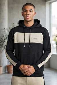 ONETEN APPARELS <b>Men's</b> Color Blocked <b>Hoodie</b> Pullover Cotton French Terry Hooded Sweatshirt Autumn Style - Product Image 3