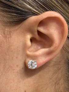 IGI Certified Round Brilliant Cut Lab Grown Diamond Earrings 4 Prong 10K 14K 18K Gold Loose Lab Diamond <b>Stud</b> Earrings Wholesale - Product Image 3