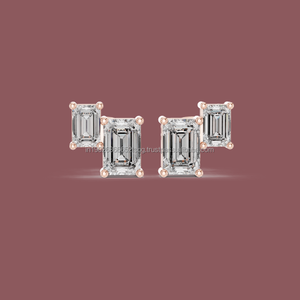 Pendientes de Moissanite delicados de 14K para niñas en oro real - Product Image 1