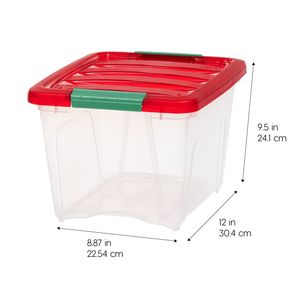 Contenitori impilabili in plastica trasparente rossa da 19 Qt con coperchi a chiusura ermetica, confezione da 4 - Product Image 2