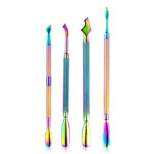 Set Profesional Desechable para el Cuidado de los Pies, Herramientas para Uñas de Acero Inoxidable, Empujador de Cutículas de Doble Punta con Efecto Camaleón Arcoíris, ANAAIF - Product Image 3