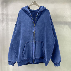 Sudadera con capucha vintage de lona teñida lisa de 500 g/m² para mujer, de algodón, estilo casual, con lavado ácido, OEM, para invierno, venta al por mayor, nueva y personalizada. - Product Image 5