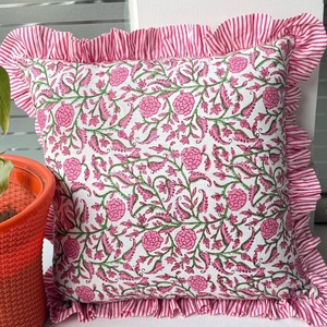 Housse de coussin artisanale bohème en coton imprimé, motif floral coloré, carrée, vintage, pour la maison, l'hôtel, l'hôpital - Product Image 4