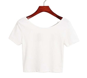 High Quality Breathable <b>Compressed</b> Women's Quick Dry O Neck Short Sleeve T Shirt Customized Terry Fabric Silk/Cotton Regular Fit - Product Image 2