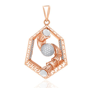 <b>Solid</b> 18K <b>Gold</b> Round Brilliant Cut CZ Diamond <b>Pendant</b> for Women Luxury Party Wear Charm Regular Size SGL Certified Gift - Product Image 3