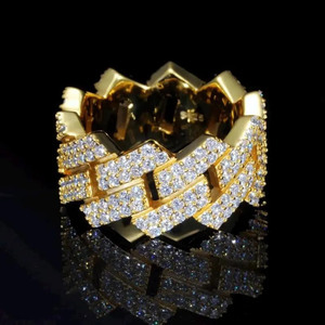 Moissanite Iced Chunky Cluster 925 Sterling Silver Rhodium Plated Diamond Wedding Hip Hop Style <b>Statement</b> Jewelry <b>for</b> Men <b>Women</b> - Product Image 1