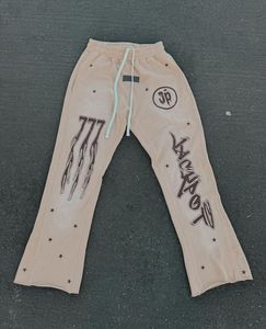 Custom Screen Printing Flared Sweatpants and Hoodie Sets Acid Washed Sweatsuits Puff Printing Tracksuit Men - Product Image 4