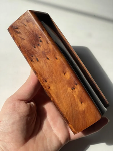 Vintage Slide Top Burl Wood Game Box <b>Dominoes</b> - Product Image 5