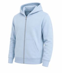 Sweat-shirt à capuche zippé pour homme, couleur claire, coupe classique, 100% coton molletonné, avec poche, style streetwear décontracté, tendance, vente chaude - Product Image 3