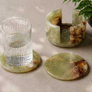 Handmade Round <b>Marble</b> <b>Coasters</b> Set of 6 <b>Marble</b> <b>Coasters</b> for Drinks <b>Marble</b> <b>Coaster</b> Set for Coffee Tea & Kitchen Table - Product Image 6