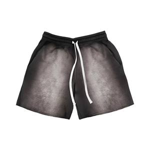 Custom <b>Men's</b> 100% Cotton Sport <b>Shorts</b> Distressed Embroidery <b>Patch</b> Raw Hem Sun Faded Vintage Style - Product Image 6
