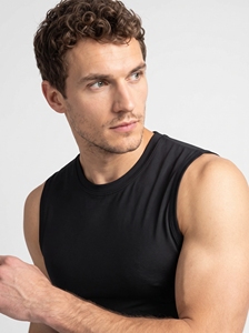 Men's <b>Black</b> Compression <b>Tank</b> <b>Top</b> O-Neck Sleeveless Gym Wear Active Wear Breathable <b>Knitted</b> Solid Color Slim Fit - Product Image 2