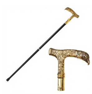 Élégante Canne de Luxe en Alliage Aigle Doré avec Embout en Caoutchouc pour Costumes Steampunk, Jeux de Rôle et Soirées à Thème - Product Image 4