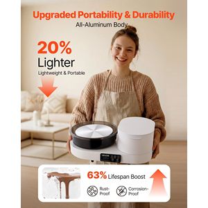 450W <b>Electric</b> <b>Table</b> Top Pottery Wheel for Adults 11\" Aluminum Turntable 30-300 RPM Adjustable for Clay Crafts - Product Image 3