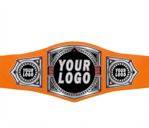Ceinture de championnat de lutte personnalisée en cuir noir avec espace pour logo, ceinture de champion artisanale personnalisable - Product Image 6