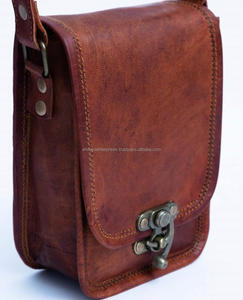 Bolso cruzado de cuero de cabra para teléfono móvil para hombres y mujeres, bolsos de hombro de moda multifuncionales de cuero de grano completo de estilo Vintage - Product Image 3
