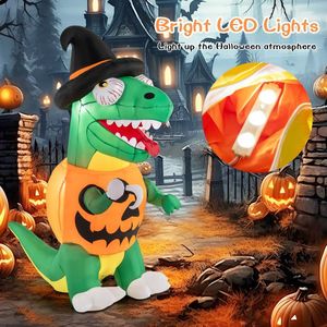 Decoración Inflable de Calabaza y Dinosaurio con Luces LED Integradas para Jardín, Decoración Exterior Inflable para Halloween y Navidad - Product Image 5