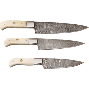 Couteau de cuisine en acier Damas de qualité supérieure avec manche confortable pour trancher, hacher, couper en dés et utilisation générale en cuisine - Product Image 6
