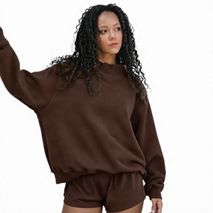 Sweat-shirt à col montant à manches longues, coupe oversize, style streetwear décontracté, avec logo personnalisé, prix bas, faible MOQ, pour femmes. - Product Image 2