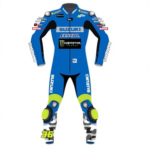 ชุดแข่งรถ Joan Mir Racing Suit Zuzuki MotoCP หนังวัวและหนังจิงโจ้ หนา 1.3 มม. ชุดจั๊มสูทสำหรับขี่มอเตอร์ไซค์/ชุดป้องกัน CE - Product Image 1