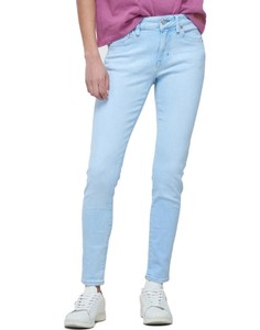 Jean droit classique en denim bleu style japonais pour femme, détails à pois déchirés, coupe moderne pour un look streetwear décontracté - Product Image 3