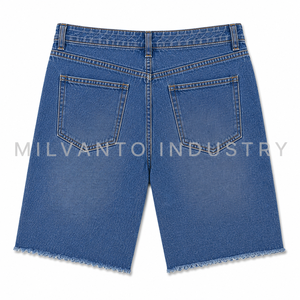 Shorts en jean personnalisés pour hommes, effet usé |   Shorts en jean déchirés avec ourlet effiloché |   Shorts décontractés de style streetwear vintage | - Product Image 5