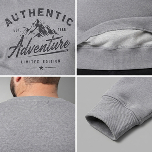 เสื้อสเวตเชิ้ตพิมพ์ลายแบบกำหนดเองสำหรับผู้ชายไซส์ใหญ่ เสื้อยืดแขนยาวสไตล์ลำลอง ผ้าเทอร์รี่ เสื้อพูลโอเวอร์พิมพ์ลายสำหรับผู้ชาย - Product Image 6