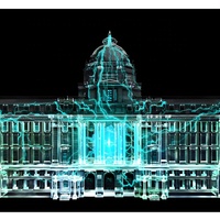 Projection 3D en extérieur avec écran vidéo sur mur, décoration de bâtiment, projection interactive, projection immersive pour la pièce