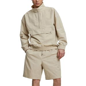 Conjunto de Sudadera con Capucha y Pantalones Cortos de Nailon de Primera Calidad, con Logotipo Personalizado, Cortavientos Ligero para Hombre - Product Image 4