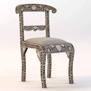 Chaises de décoration intérieure modernes écologiques en os incrusté faites à la main de luxe indiennes pour cadeaux de mariage et fêtes, utilisation en salon, exportation Inde - Product Image 1