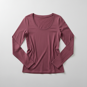 T-shirt à manches longues et col rond pour femme, coupe ajustée, en coton doux extensible, uni, décontracté, personnalisable, OEM, vente en gros, usine du Pakistan - Product Image 4