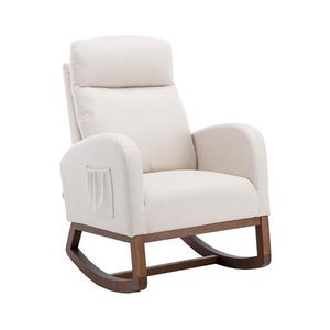 Poltrona a dondolo confortevole in stile relax per soggiorno con gambe in metallo, arredamento per interni, ideale per centri commerciali - Product Image 1