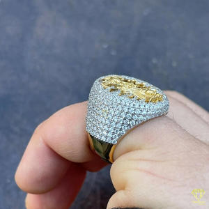 Anillo de Diamante Cultivado en Laboratorio con Diseño de San Jesús para Hombre, Oro Blanco, Religioso, Cristiano, Lujoso, Estilo Hip Hop, Anillo de Cóctel - Product Image 5